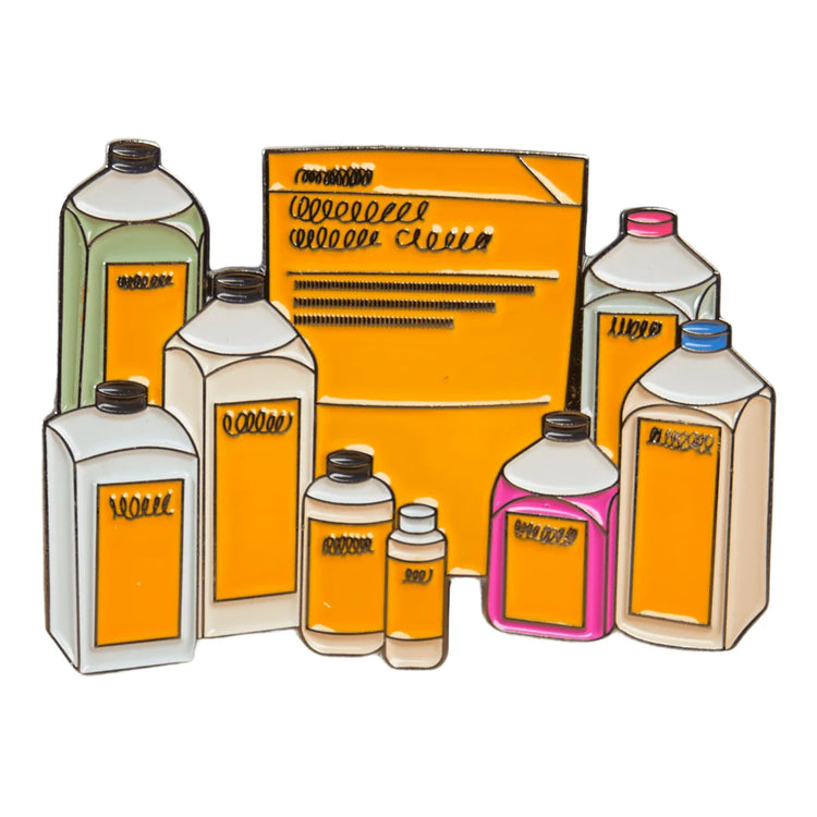 Darkroom Chemicals Novelty Pin