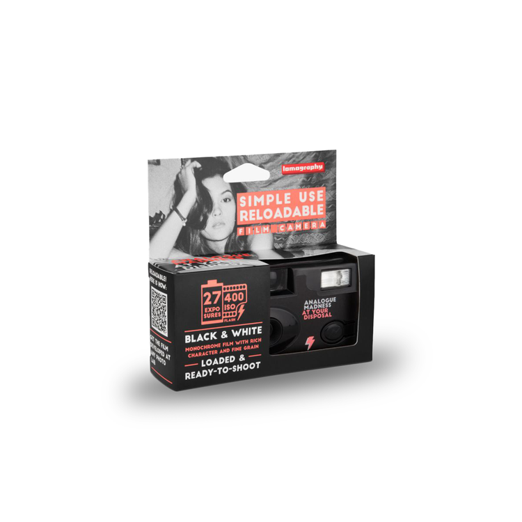 Lomography Simple Use Reloadable Film Camera-Black & White