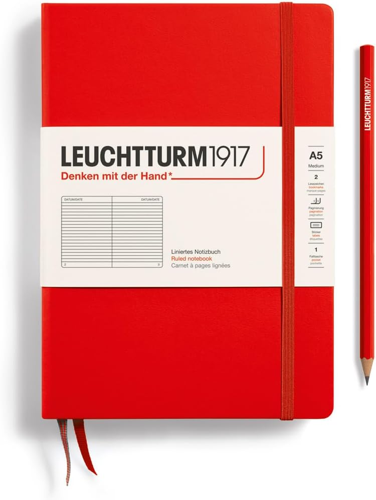 Leuchtturm Notebook Medium (A5), Hardcover, ruled