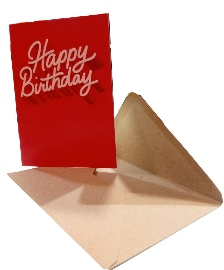 Red Happy Birthday Card by Holly Pereira