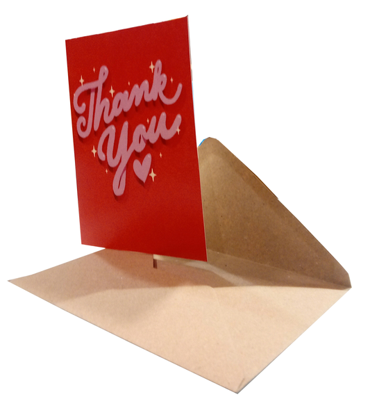 Red Thank You Card by Holly Pereira