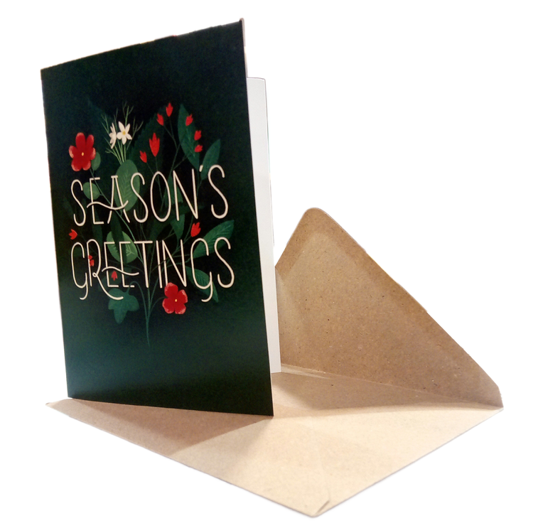 Season's Greetings Christmas Card by Holly Pereira