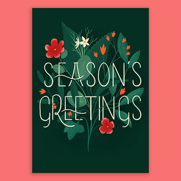 Season's Greetings Christmas Card by Holly Pereira