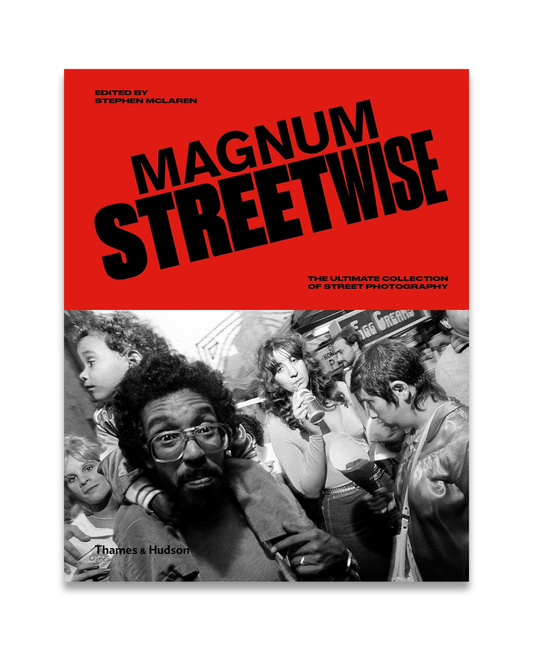 Book cover of 'Magnum Streetwise' with a red background and black text.