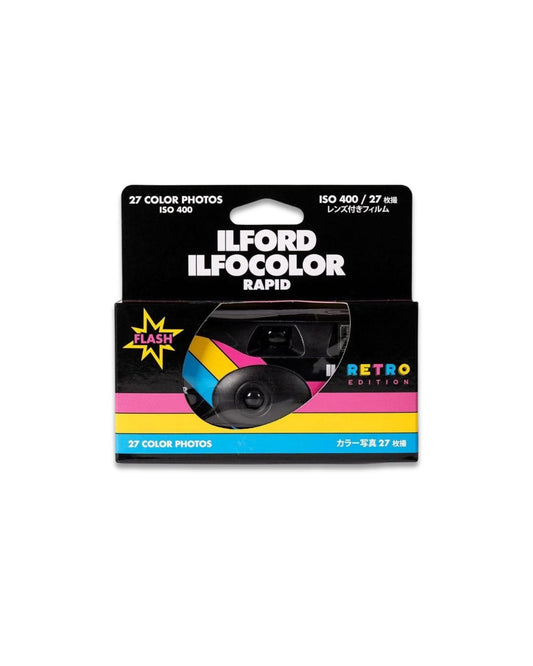 Ilford Ilfocolor Rapid film packaging on a white background