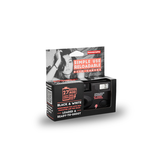 Lomography Simple Use Reloadable Film Camera-Black & White