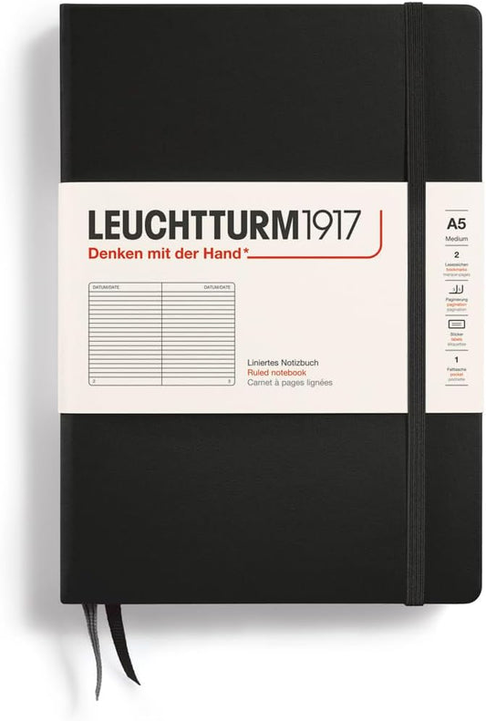 Leuchtturm Notebook Medium (A5), Hardcover, ruled