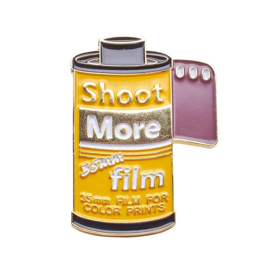 Shoot More 35mm Film Camera Novelty Pin